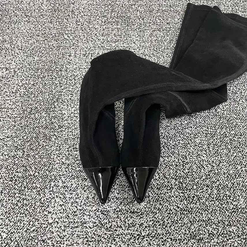 [BUNJANG] Vero Cuoio Vibram Heel Suede Long Boots / 빈티지9. Vero Cuoio 베로쿠오이오 비브람 힐 롱 부츠 스웨이드
