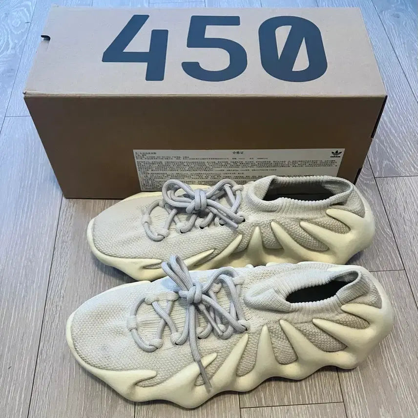 [BUNJANG] Adidas Yeezy Boost 450 Cloud White Sneakers / 이지부스트 450 og 클라우드 화이트 275