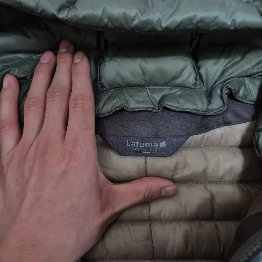 [BUNJANG] Lafuma Long Lightweight Down Hooded Jacket / 라푸마 SINCE 1930 사이드와펜 다운 후드 롱 경량패딩 L(100)