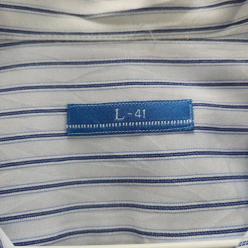 [BUNJANG] Vintage Basic Striped Light Blue Shirt L / 빈티지 베이직 스트라이프 라이트 블루 셔츠 L