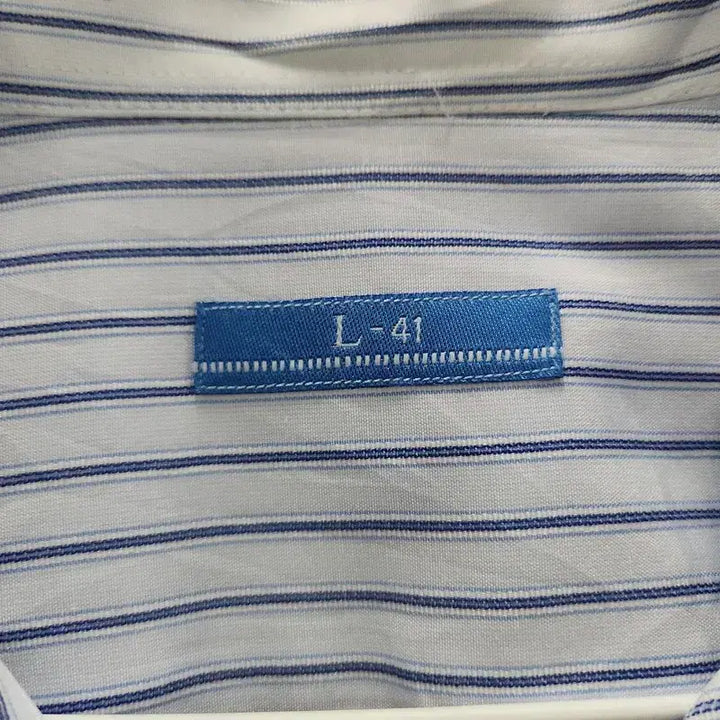 [BUNJANG] Vintage Basic Striped Light Blue Shirt L / 빈티지 베이직 스트라이프 라이트 블루 셔츠 L