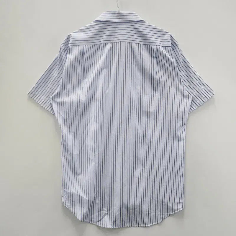 [BUNJANG] Vintage Basic Striped Light Blue Shirt L / 빈티지 베이직 스트라이프 라이트 블루 셔츠 L