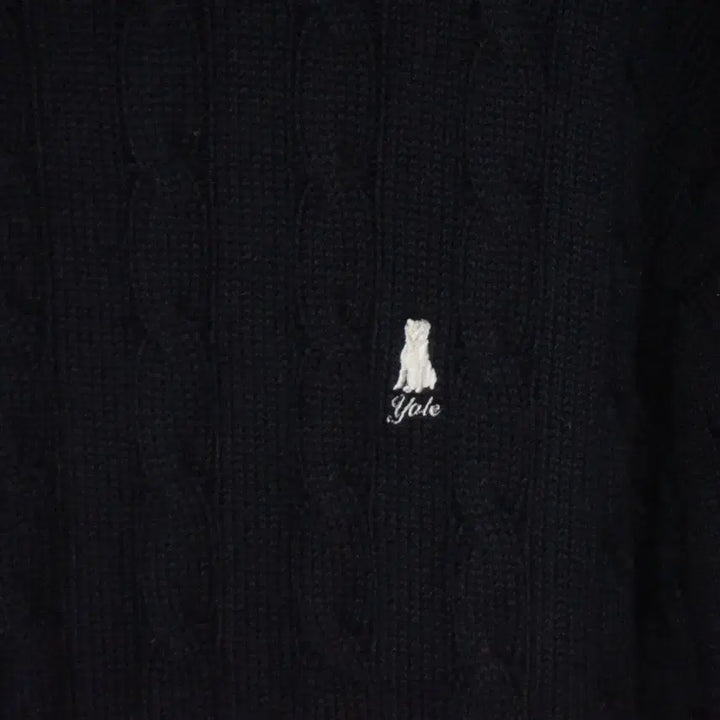 [BUNJANG] Yale Cable Knit Round Neck Sweater (Navy) / YALE 예일 꽈배기 라운드 니트 남성100