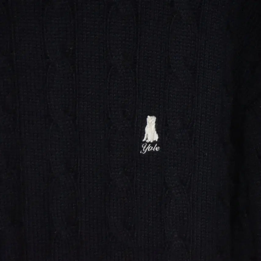 [BUNJANG] Yale Cable Knit Round Neck Sweater (Navy) / YALE 예일 꽈배기 라운드 니트 남성100