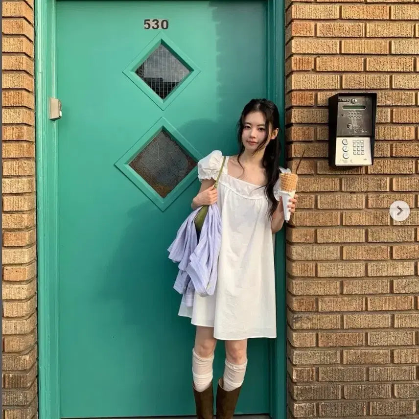 [BUNJANG] Without Summer Aine Mini Dress Ivory / 위드아웃썸머 아인 미니 드레스 아이보리