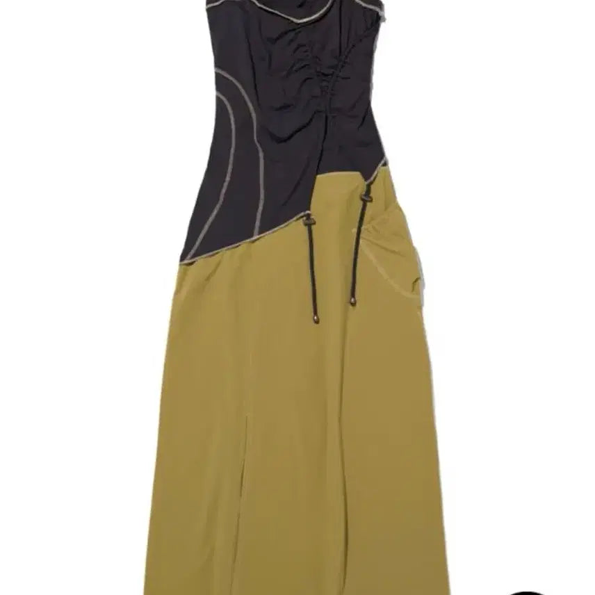 [BUNJANG] Mischief Layered Dress Black/Olive M / 미스치프 레이어드 원피스 블랙/올리브 m
