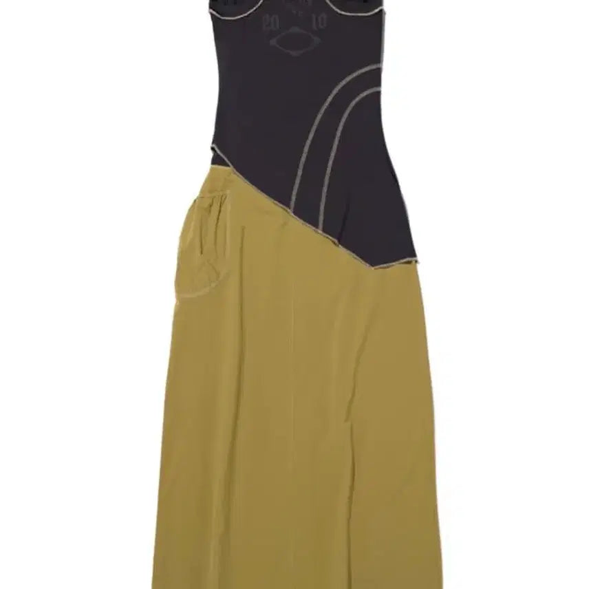 [BUNJANG] Mischief Layered Dress Black/Olive M / 미스치프 레이어드 원피스 블랙/올리브 m