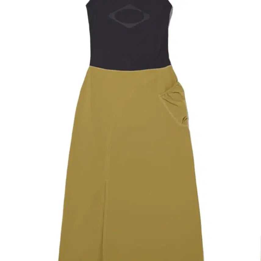 [BUNJANG] Mischief Layered Dress Black/Olive M / 미스치프 레이어드 원피스 블랙/올리브 m