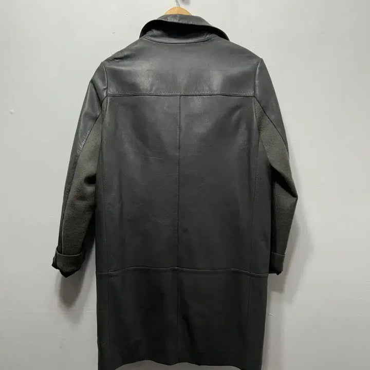 [BUNJANG] ESSENTIEL Leather Coat Grey 66 / ESSENTIEL 가죽 코트 그레이 66