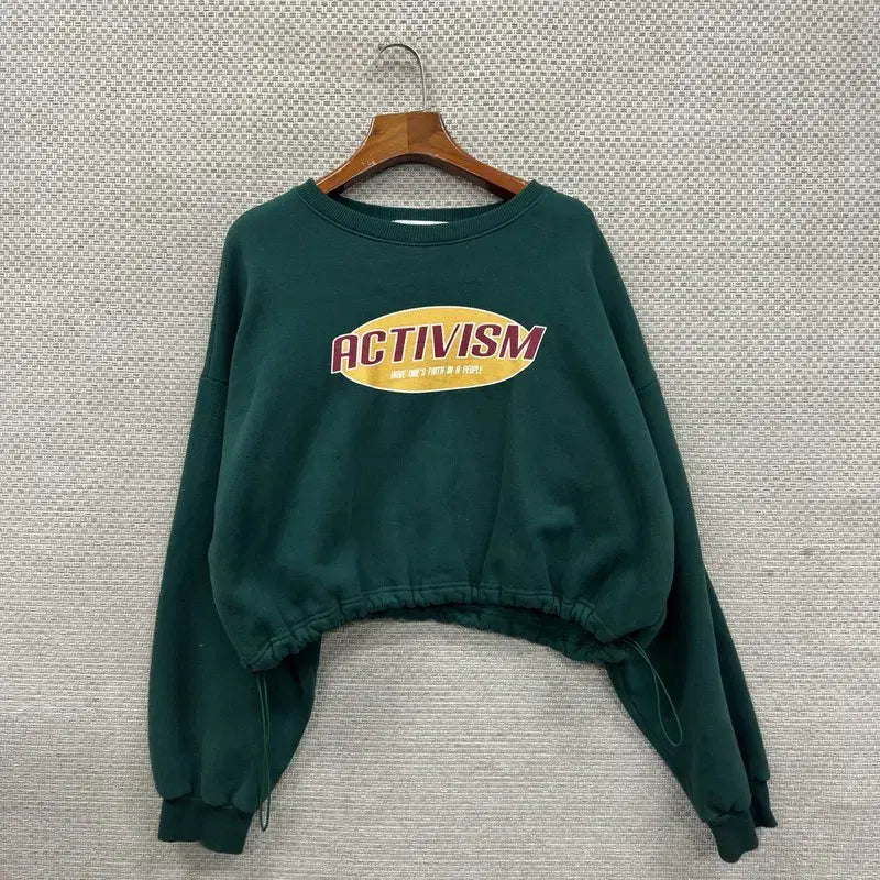[BUNJANG] Ordinary Holiday Cropped Sweatshirt / 오디너리 홀리데이 약기모 크롭 맨투맨 95 M14511