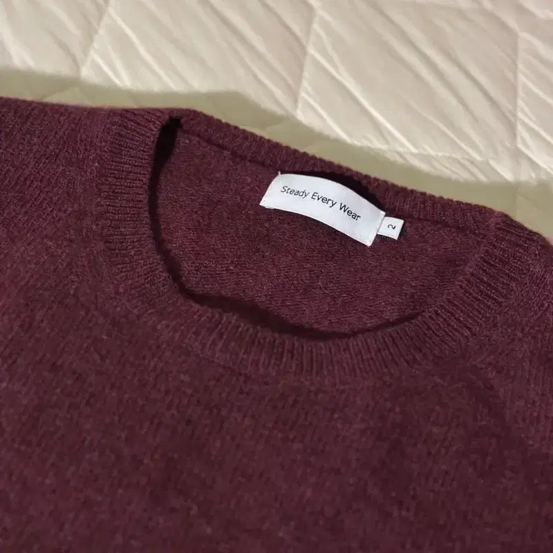 [BUNJANG] Steady &amp; Every Wear Wool Cashmere Knit Maroon Sweater / 새상품 단종 스테디에브리웨어 울 캐시미어 니트 마룬 3사이즈