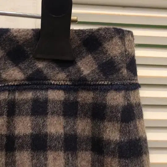 [BUNJANG] Obze 55 Checkered Cashmere Blend Midi Skirt / 오브제   55   잔체크  캐시미어혼방  미디스커트