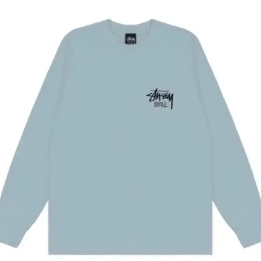[BUNJANG] Stussy Seoul Logo Long Sleeve T-Shirt (Sky Blue) / [L] 스투시 서울 로고 긴팔 티셔츠 하늘색 미개봉 새상품