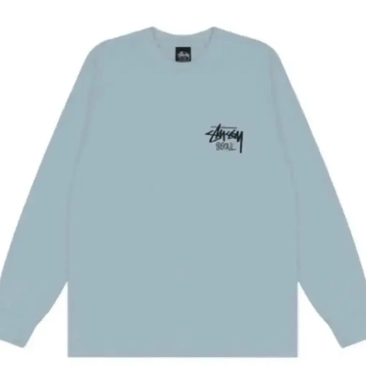 [BUNJANG] Stussy Seoul Logo Long Sleeve T-Shirt (Sky Blue) / [L] 스투시 서울 로고 긴팔 티셔츠 하늘색 미개봉 새상품