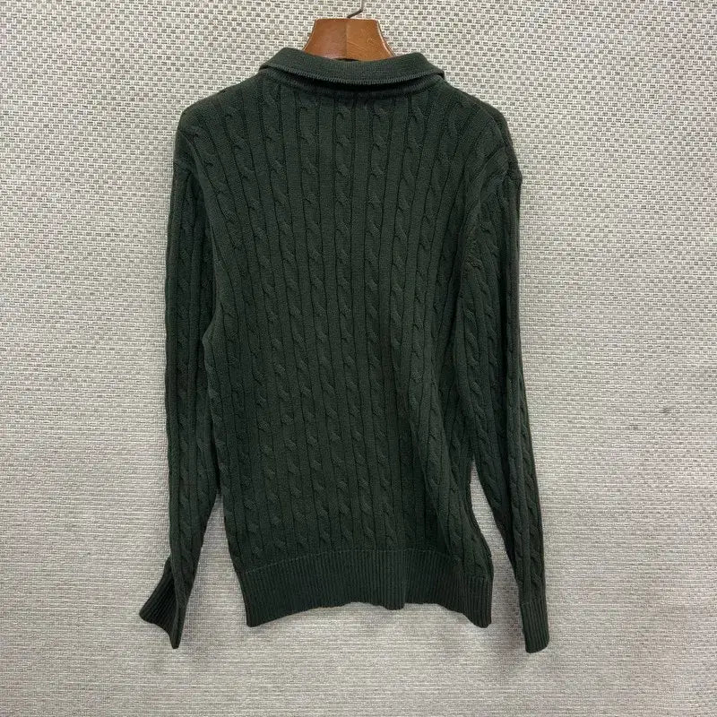 [BUNJANG] US Polo Assn. Embroidered Logo Cable Knit Sweater L / US폴로 자수로고 꽈배기 니트 L A07989