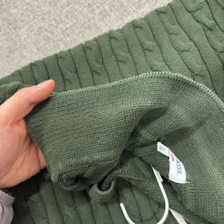 [BUNJANG] US Polo Assn. Embroidered Logo Cable Knit Sweater L / US폴로 자수로고 꽈배기 니트 L A07989