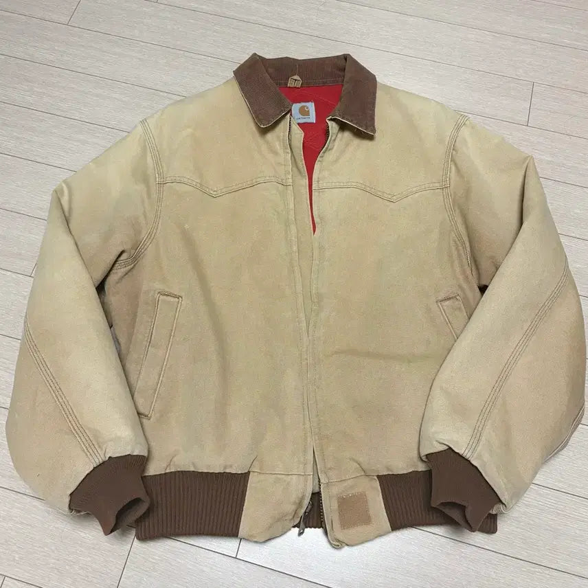 [BUNJANG] Carhartt J13 Santa Fe Beige Bomber Jacket / (XL) 칼하트 J13 산타페 베이지 봄버 자켓