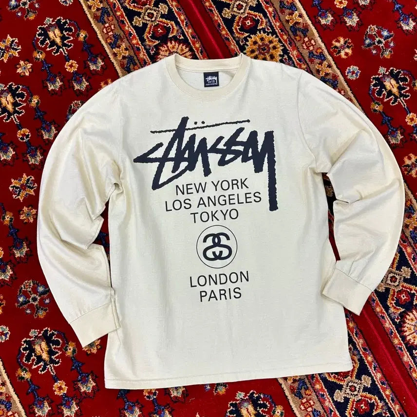 [BUNJANG] Stussy World Tour Long Sleeve Shirt M / 스투시 월드투어 롱슬리브M