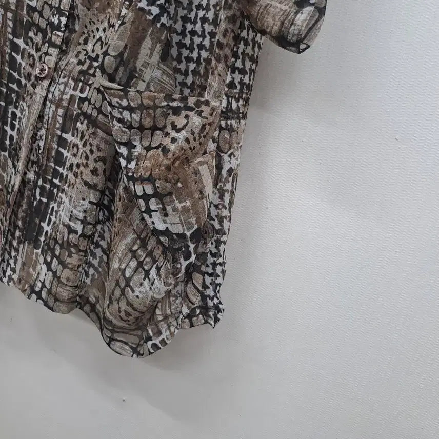 [BUNJANG] Chiffon Long Shirt (Size 77) / 쉬폰 롱셔츠77