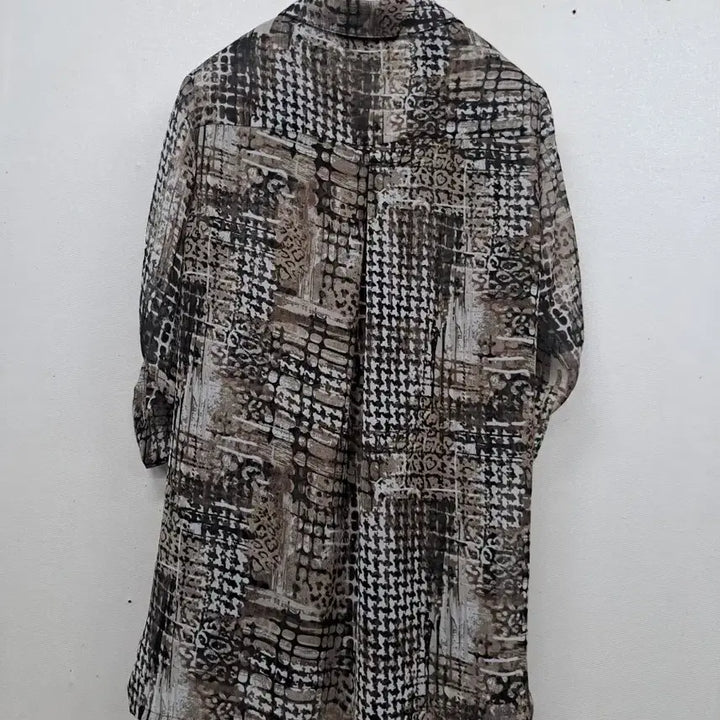 [BUNJANG] Chiffon Long Shirt (Size 77) / 쉬폰 롱셔츠77