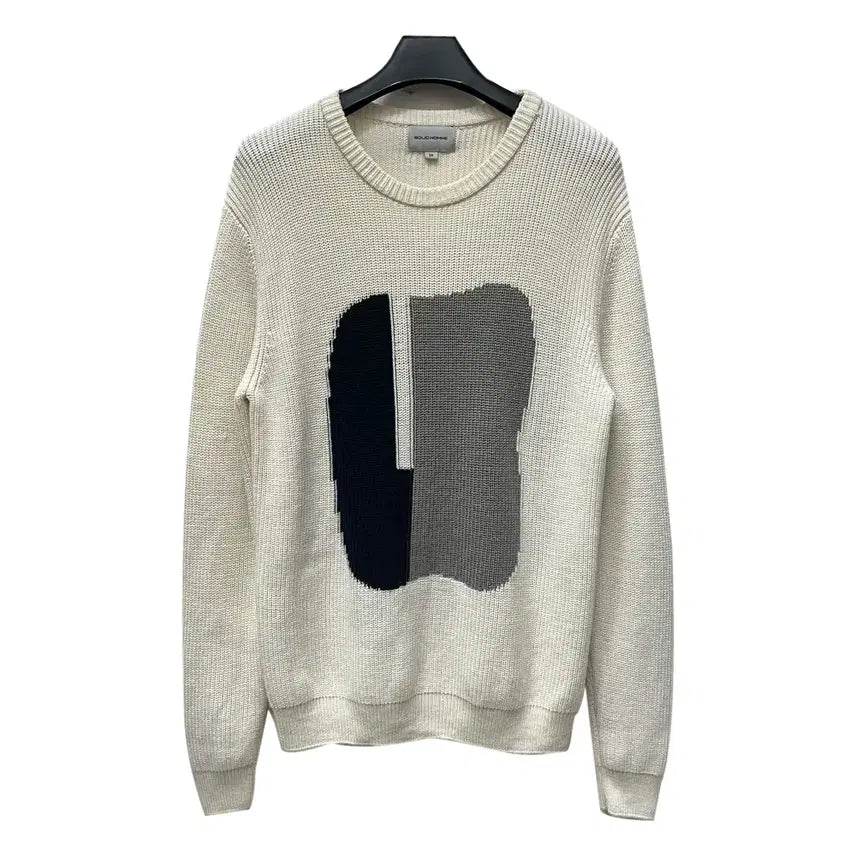 [BUNJANG] Solid Homme Graphic Wool Knit Sweater / 솔리드옴므 그래픽 울 니트 105