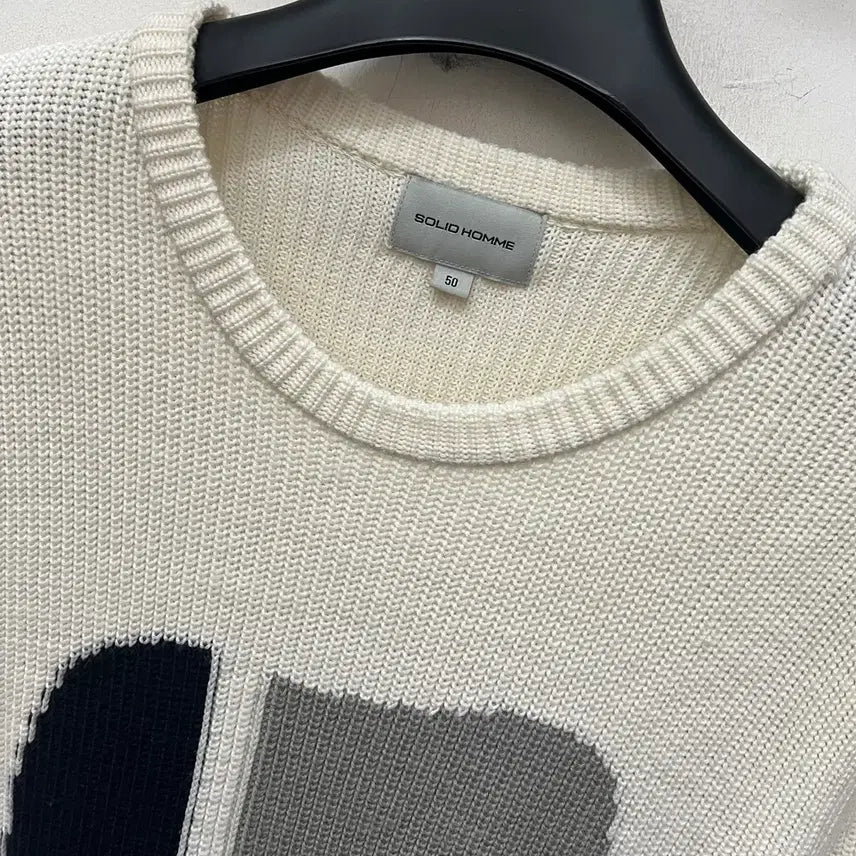 [BUNJANG] Solid Homme Graphic Wool Knit Sweater / 솔리드옴므 그래픽 울 니트 105