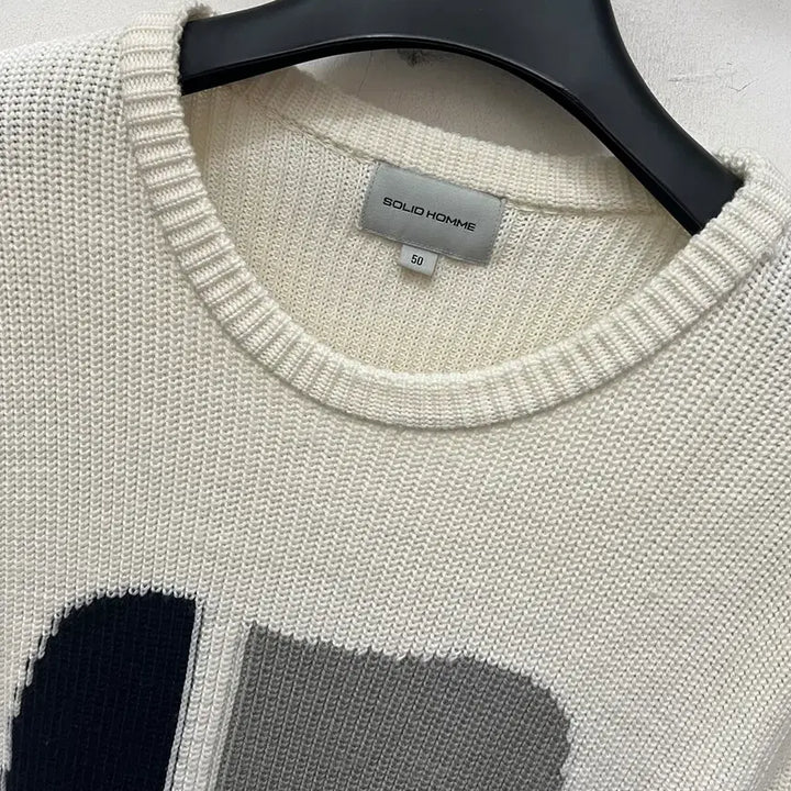[BUNJANG] Solid Homme Graphic Wool Knit Sweater / 솔리드옴므 그래픽 울 니트 105