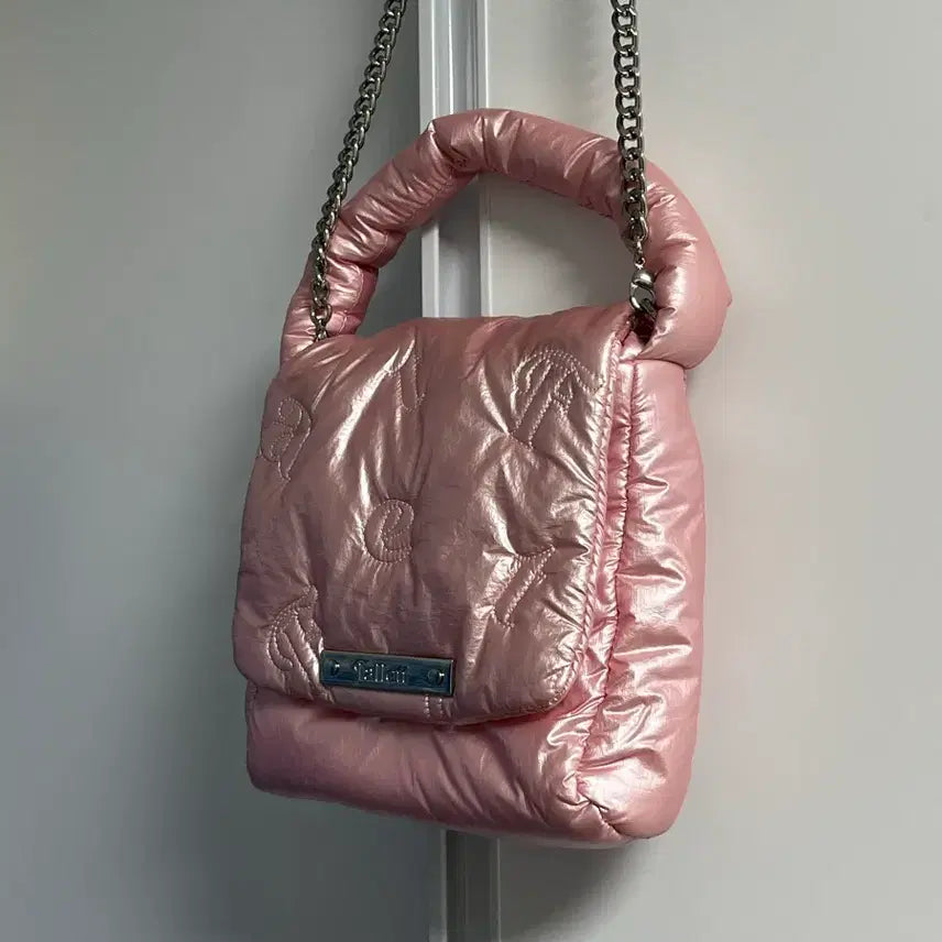 [BUNJANG] Pallet Quilted Crossbody Bag Pink / 팔렛 퀼팅 크로스백 핑크