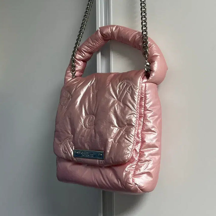 [BUNJANG] Pallet Quilted Crossbody Bag Pink / 팔렛 퀼팅 크로스백 핑크