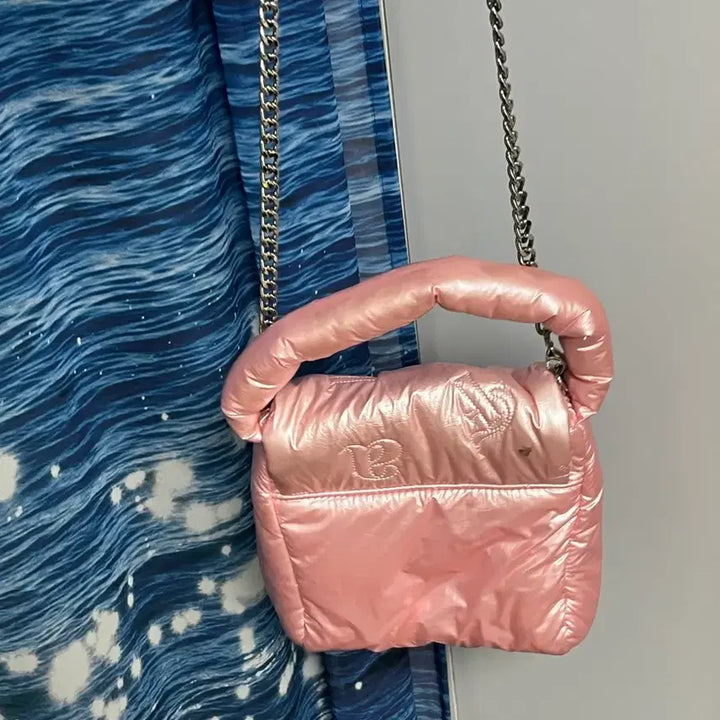 [BUNJANG] Pallet Quilted Crossbody Bag Pink / 팔렛 퀼팅 크로스백 핑크
