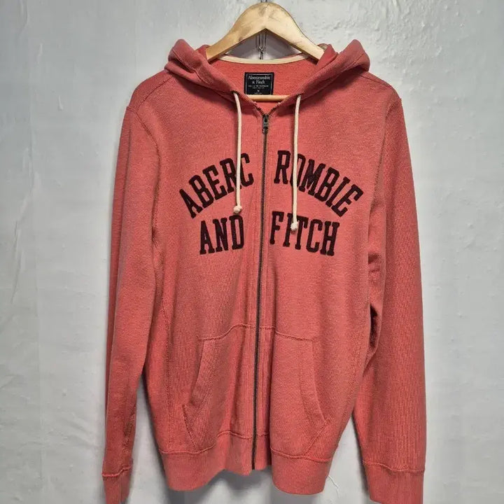 [BUNJANG] Abercrombie &amp; Fitch Hooded Zip-up M - Grapefruit Pink / 아베크롬비 대장급 자몽핑크 후드집업 M사이즈(상태A급)