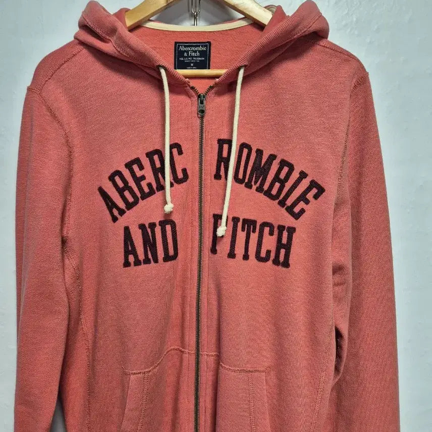 [BUNJANG] Abercrombie &amp; Fitch Hooded Zip-up M - Grapefruit Pink / 아베크롬비 대장급 자몽핑크 후드집업 M사이즈(상태A급)