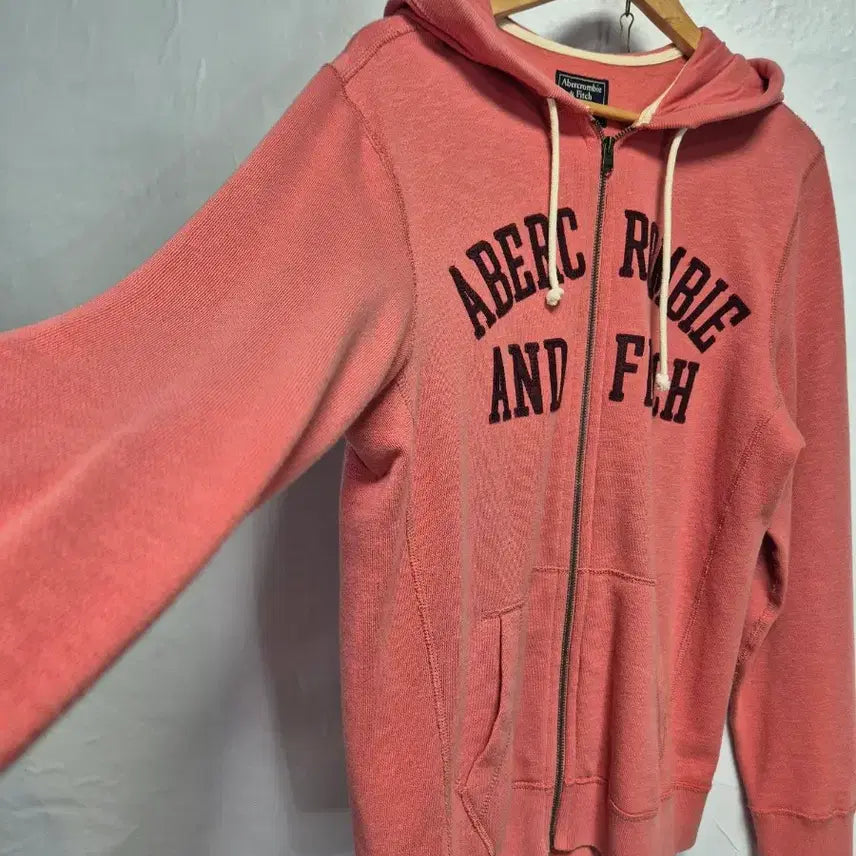 [BUNJANG] Abercrombie &amp; Fitch Hooded Zip-up M - Grapefruit Pink / 아베크롬비 대장급 자몽핑크 후드집업 M사이즈(상태A급)