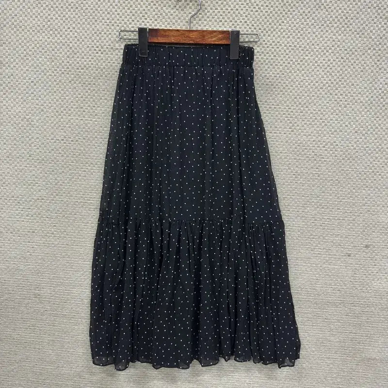[SOLD OUT] 빈티지 도트 땡땡이 밴딩 롱스커트 24인치 M14577