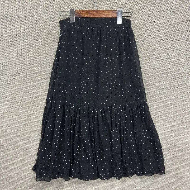 [SOLD OUT] 빈티지 도트 땡땡이 밴딩 롱스커트 24인치 M14577