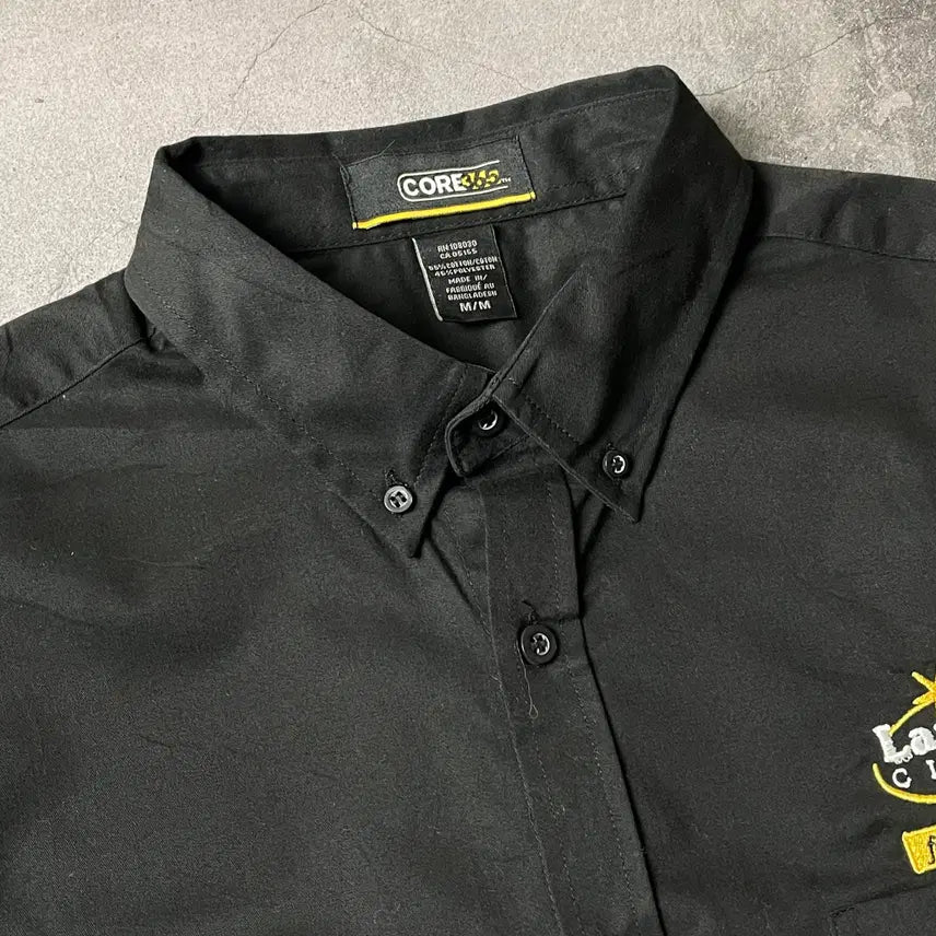 [BUNJANG] CORE Deadstock Black Cotton Shirt A00652 / CORE 데드스탁 블랙 코튼 셔츠 A00652