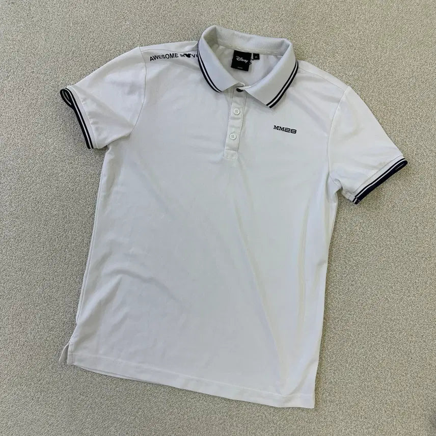 [BUNJANG] Disney White Short Sleeve Polo Shirt / 95 디즈니 흰색 반팔 카라 0323D