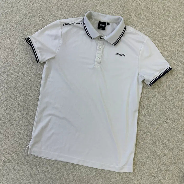 [BUNJANG] Disney White Short Sleeve Polo Shirt / 95 디즈니 흰색 반팔 카라 0323D
