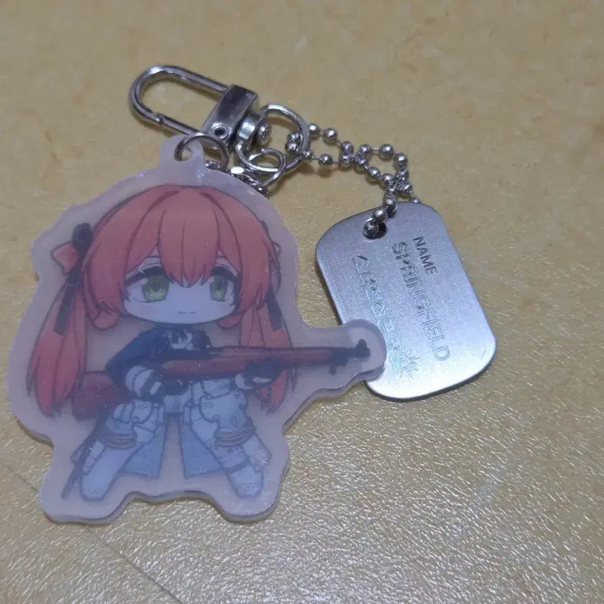 [BUNJANG] Girls Frontline 2 Frankburger Springfield Dog Tag Keyring / 소녀전선2 프랭크버거 콜라보 스프링필드 군번줄 키링