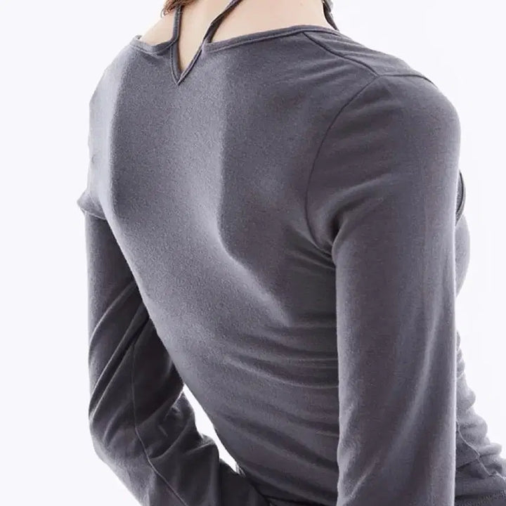 [BUNJANG] Zigzag Navi Square Bolero Long Sleeve T-Shirt / (새상품)지그재그 네비 스퀘어 볼레로 긴팔티 티셔츠