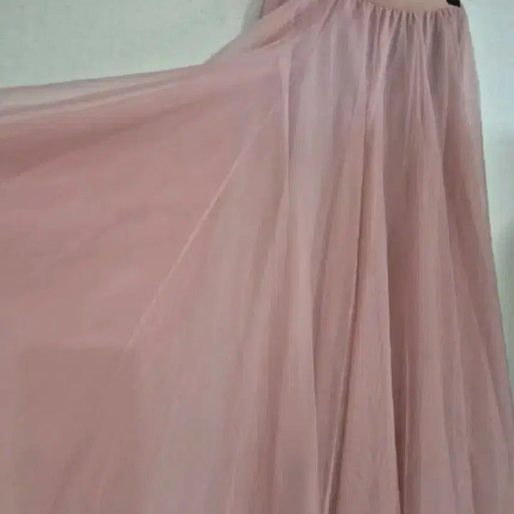 [BUNJANG] Pink Chiffon Long Skirt / 3겹 풍성한 핑크 샤롱스커트  26-30