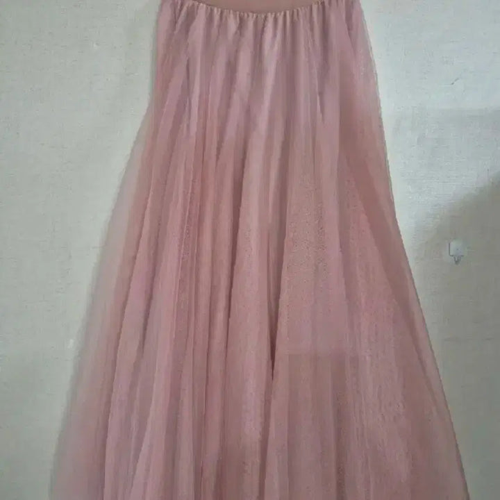 [BUNJANG] Pink Chiffon Long Skirt / 3겹 풍성한 핑크 샤롱스커트  26-30