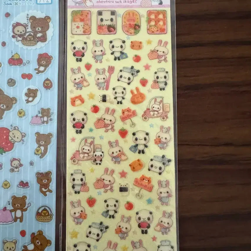 [BUNJANG] San-X Rabbit Panda Glitter Sticker / 산엑스 토끼 판다 스티커
