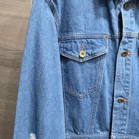 [BUNJANG] Embellished Denim Jacket / 아주 예쁜  청자켓,  비즈장식카라 스팽글  데미지 청자켓 , 거의