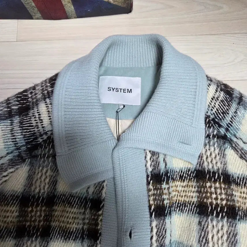 [BUNJANG] System Homme Layered Check Collar Jacket / 시스템옴므 정품 레이어드 체크 카라 자켓 100사이즈 새상품