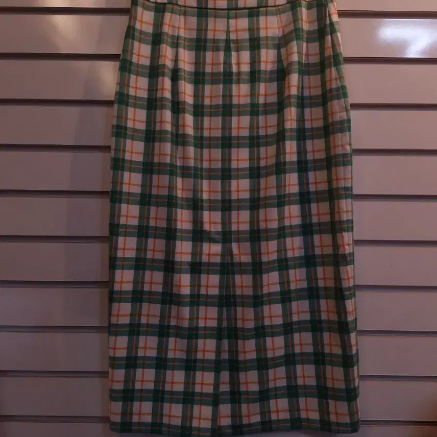 [BUNJANG] It MICHAA Check Pattern Midi Skirt / 잇미샤 체크 패턴 스커트 그린/옐로우