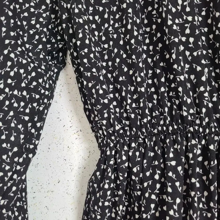 [BUNJANG] 8 Seconds Floral Pattern Long Dress / 8세컨즈 플라워 패턴 롱 원피스 블랙 FREE