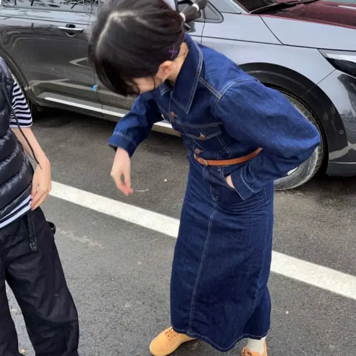 [BUNJANG] Kimahop Denim Long Dress / 김아홉 데님 롱 원피스