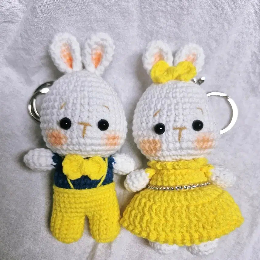 [BUNJANG] Handmade Rabbit Couple Keyring / 토끼커플키링