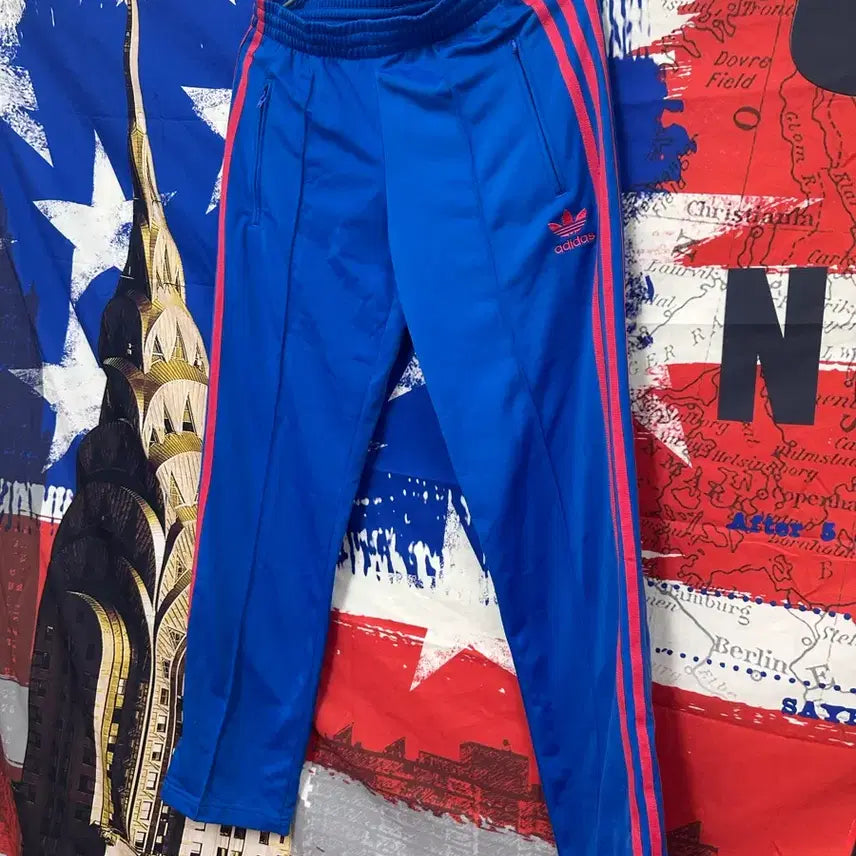 [BUNJANG] Adidas Blue Pink Line Firebird Training Pants / 아디다스 블루 핑크라인 불꽃 트레이닝팬츠 Xs85